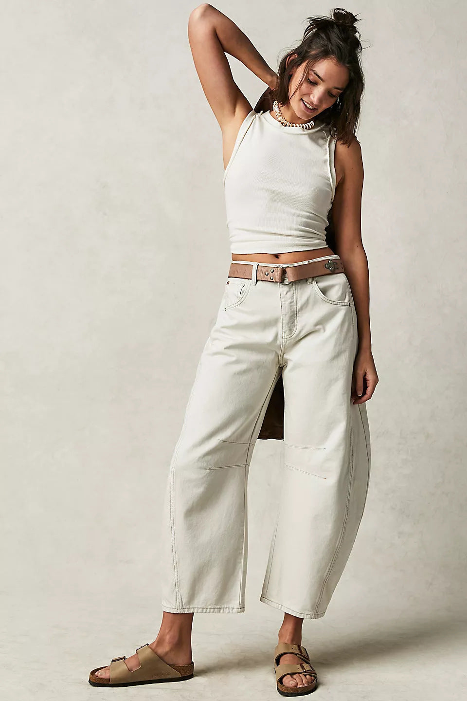 High Stretch Wide Leg Barrel Jeans