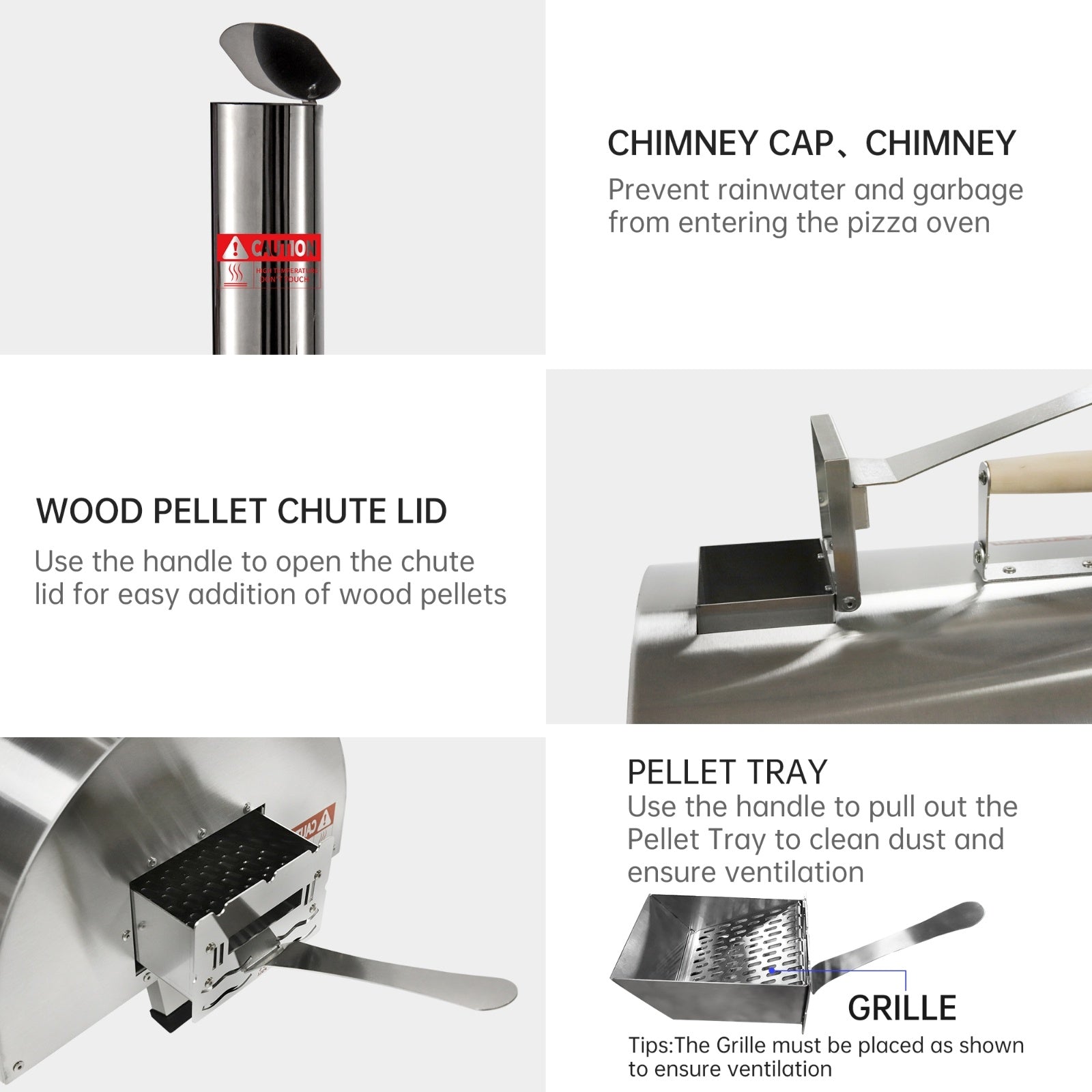 Outdoor 12" Rotatable Wood Pizza Oven