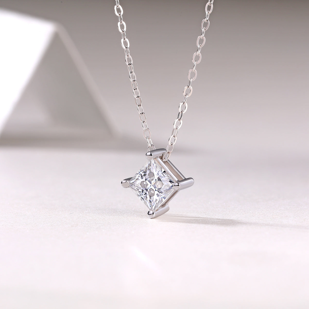 Luxury Moissanite Silver Pendant Set