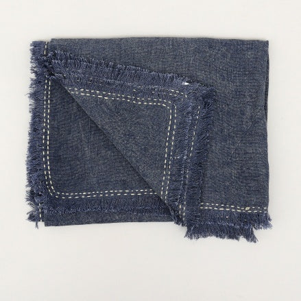 Stonewashed Leinen-Überwurfdecke 52x68