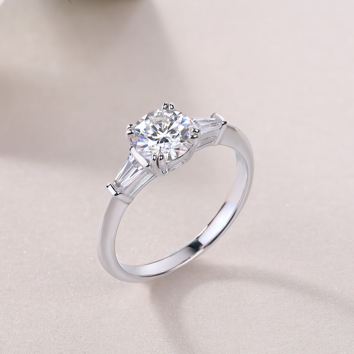 Classic Moissanite Silver Wedding Ring