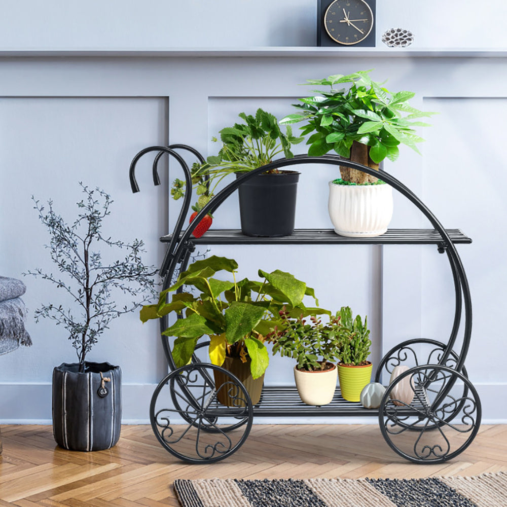 Metal Flower Cart Plant Stand