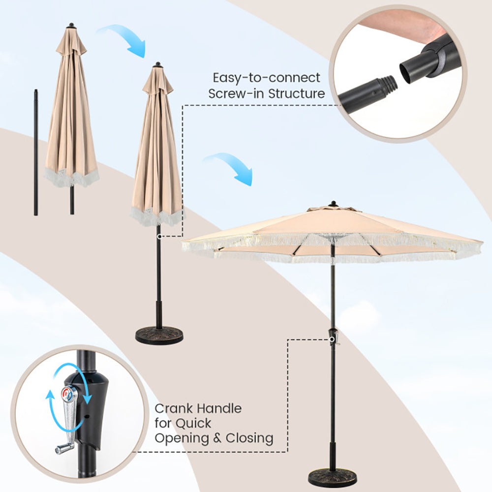 9 FT Sun-Protective Patio Umbrella