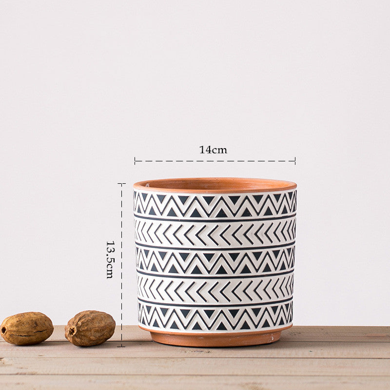 Ceramic Nordic Geometric Flower Pots