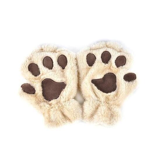 Cute Cat Paw Half Finger Gloves