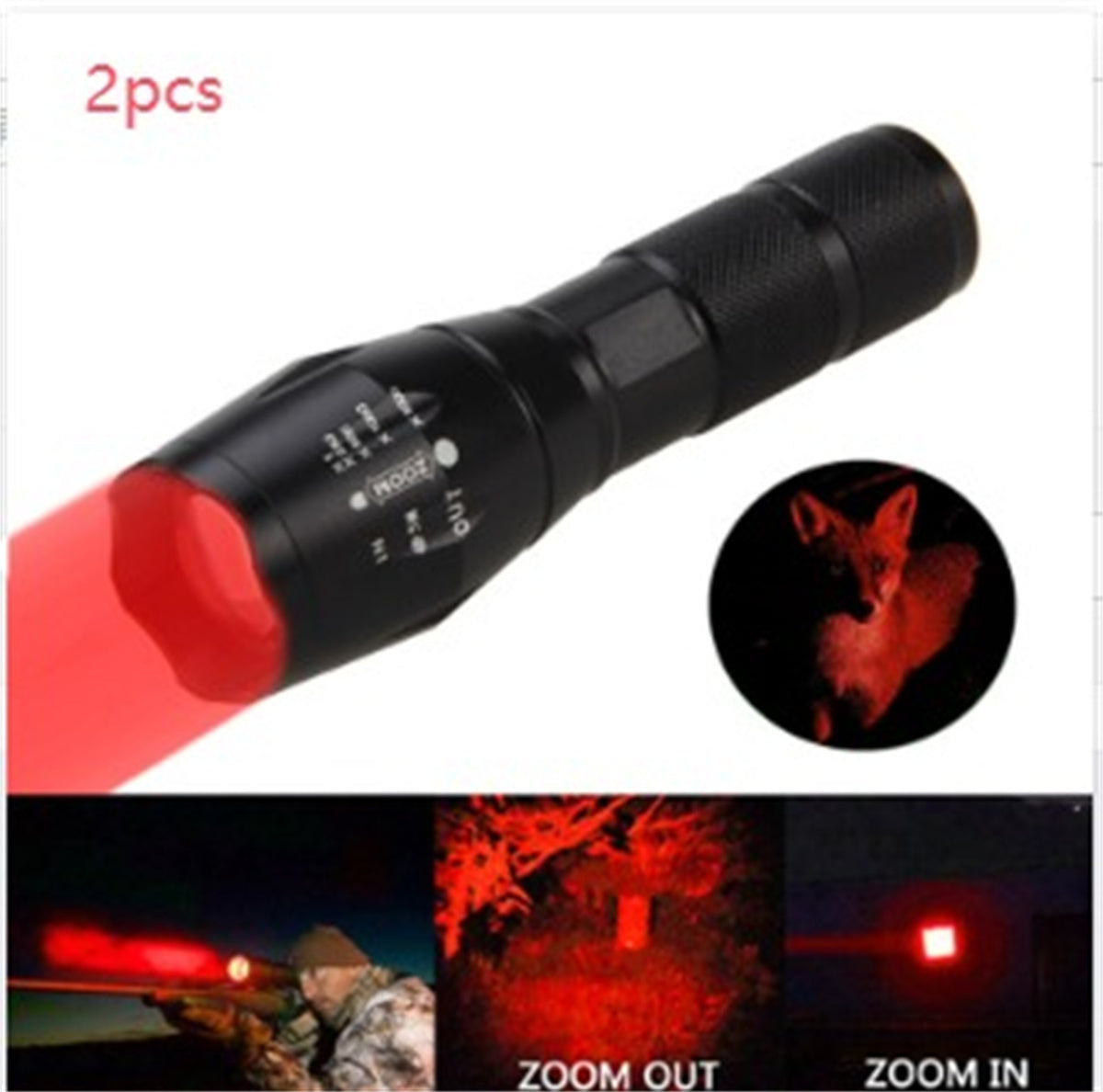 Portable Mini LED Zoom Flashlight Torch