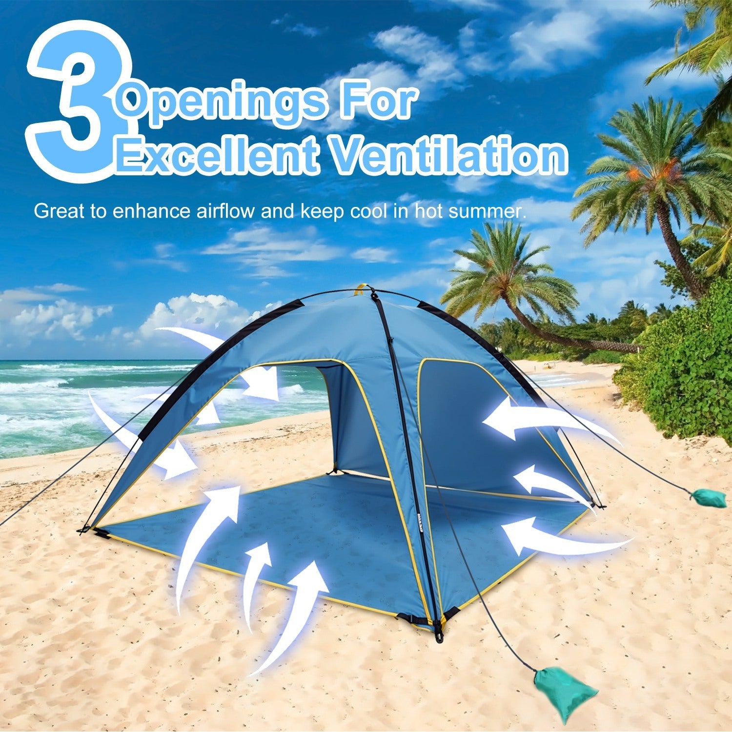 4-6 Person Beach Tent Canopy w/ Bag