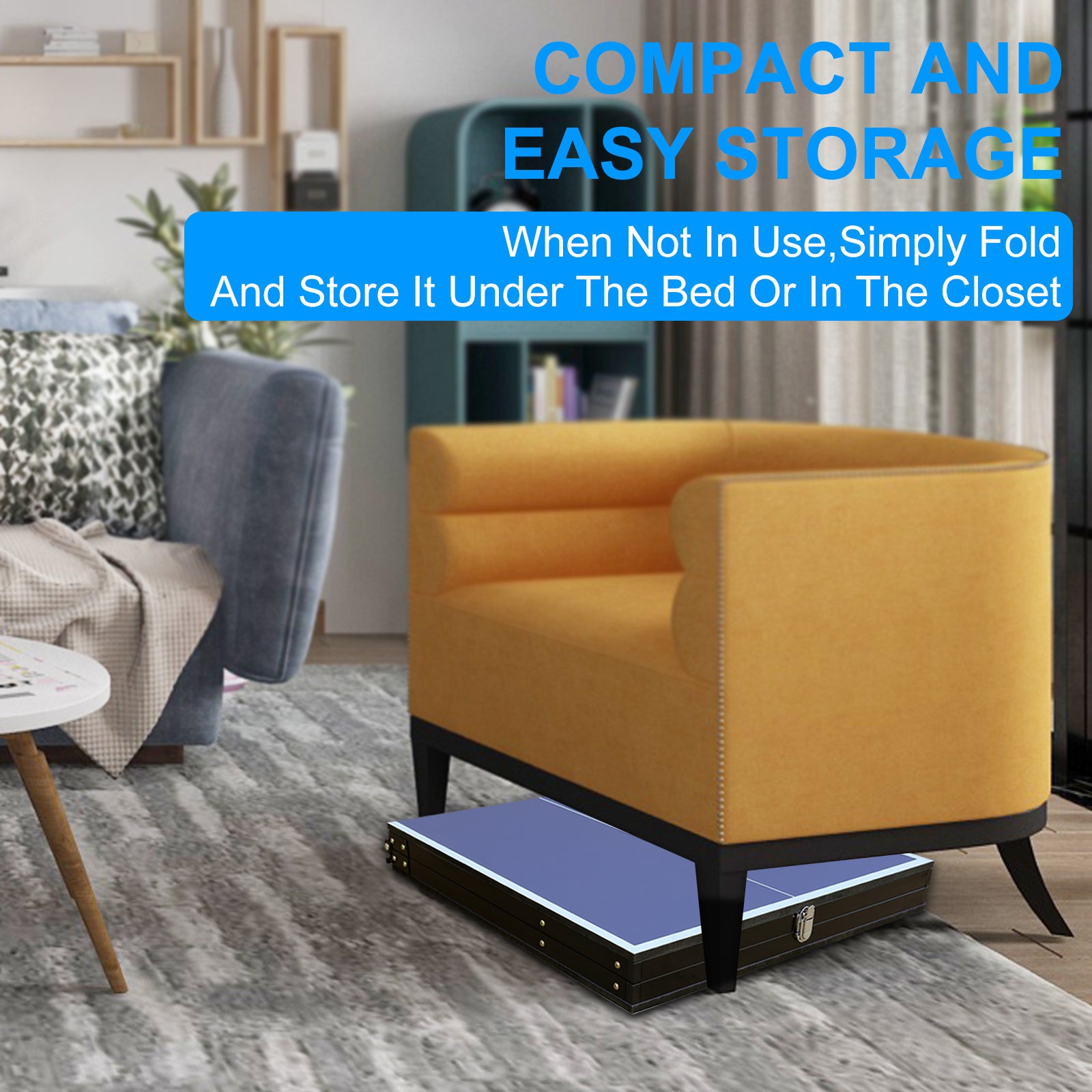 Tischtennisplatte, zusammenklappbar, tragbares Tischtennisplatten-Set