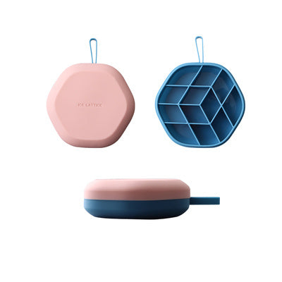 Sechseckige Eisform und Aufbewahrungsbox aus Silikon