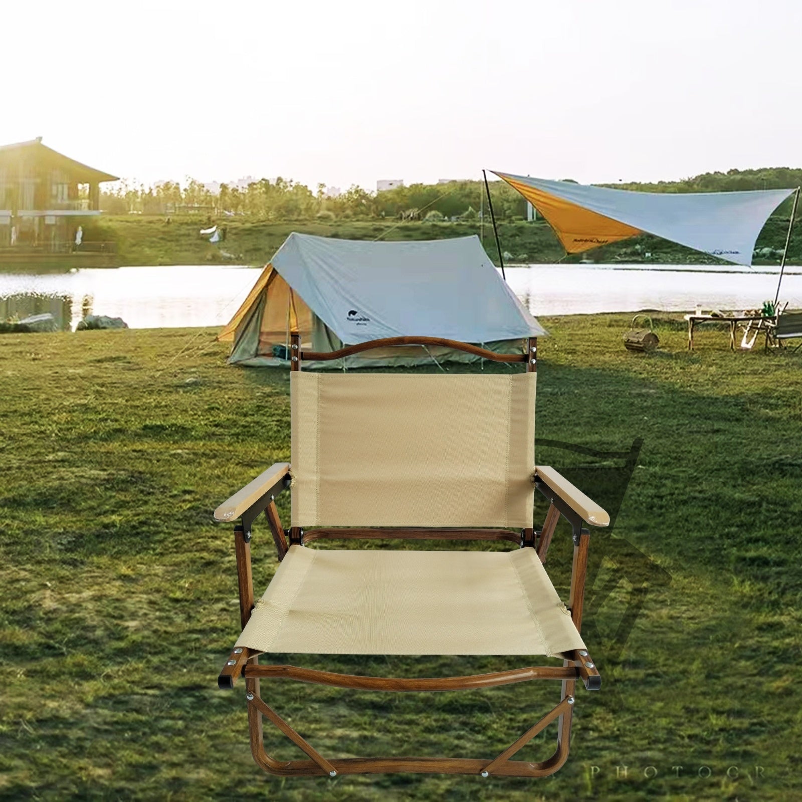 Comfy Foldable Portable Chair w/ Armrests