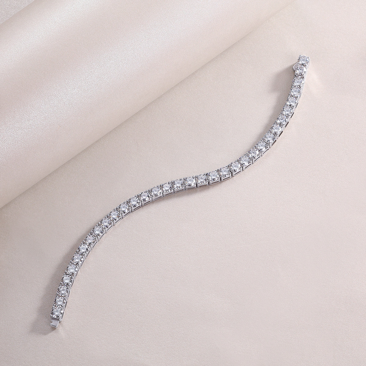 Gravitation Moissanite Silver Bracelet