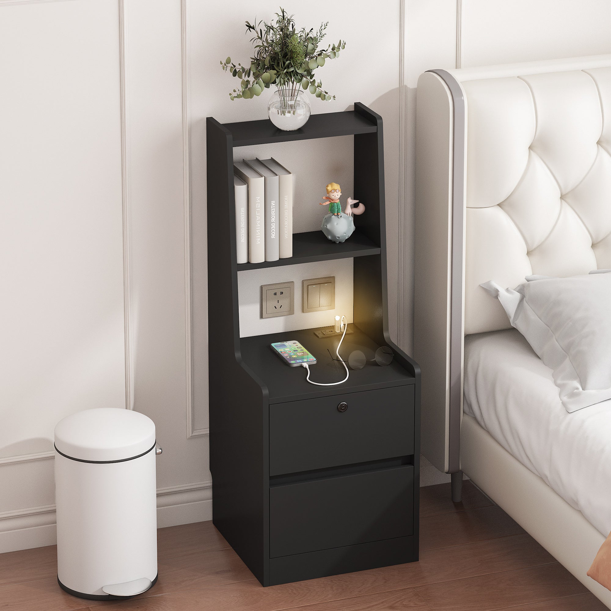 Smart Nightstand with Charging Station