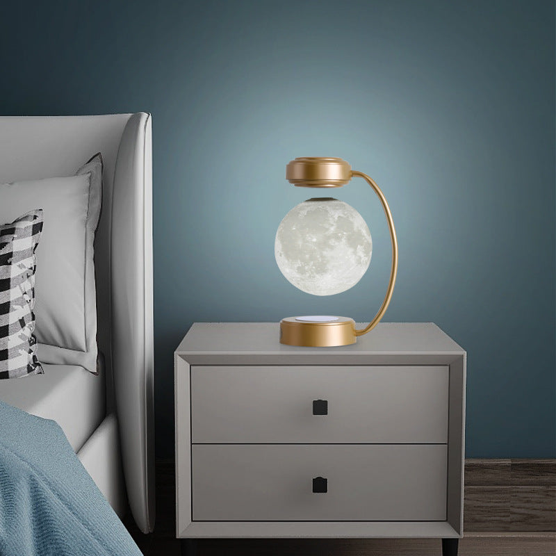 Lampe LED 3D en forme de lune en lévitation