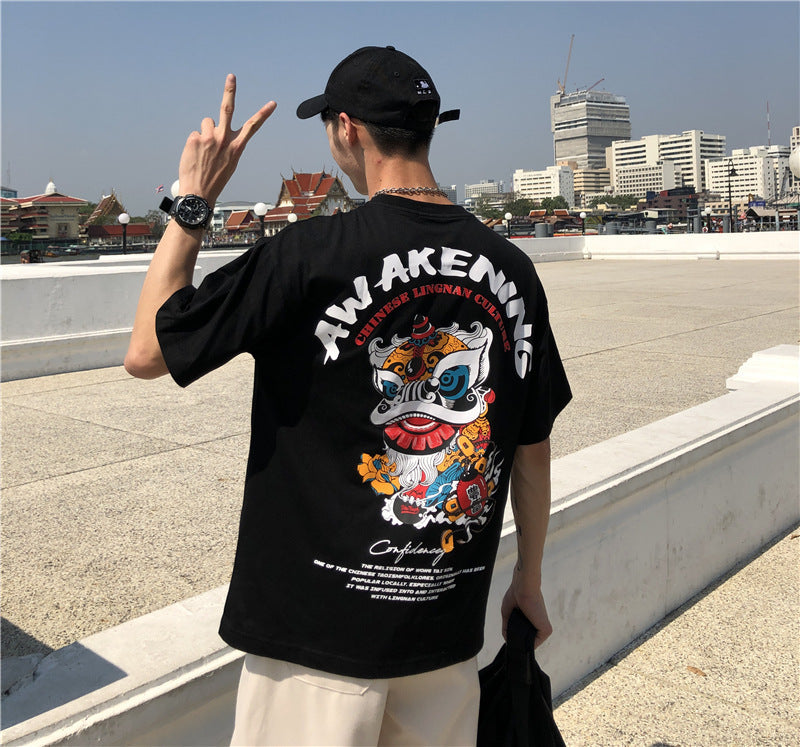 T-shirt ample Harajuku pour homme