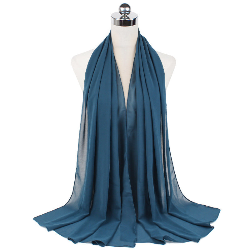 Monochrome Pearl Chiffon Hijab Scarf