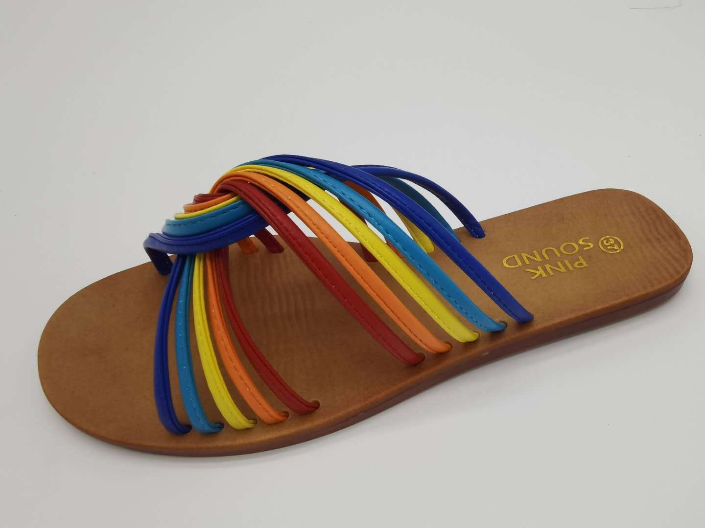 Bunte Regenbogensandalen für Damen