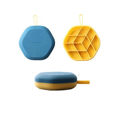 Sechseckige Eisform und Aufbewahrungsbox aus Silikon