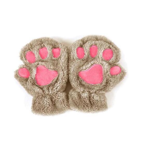 Cute Cat Paw Half Finger Gloves