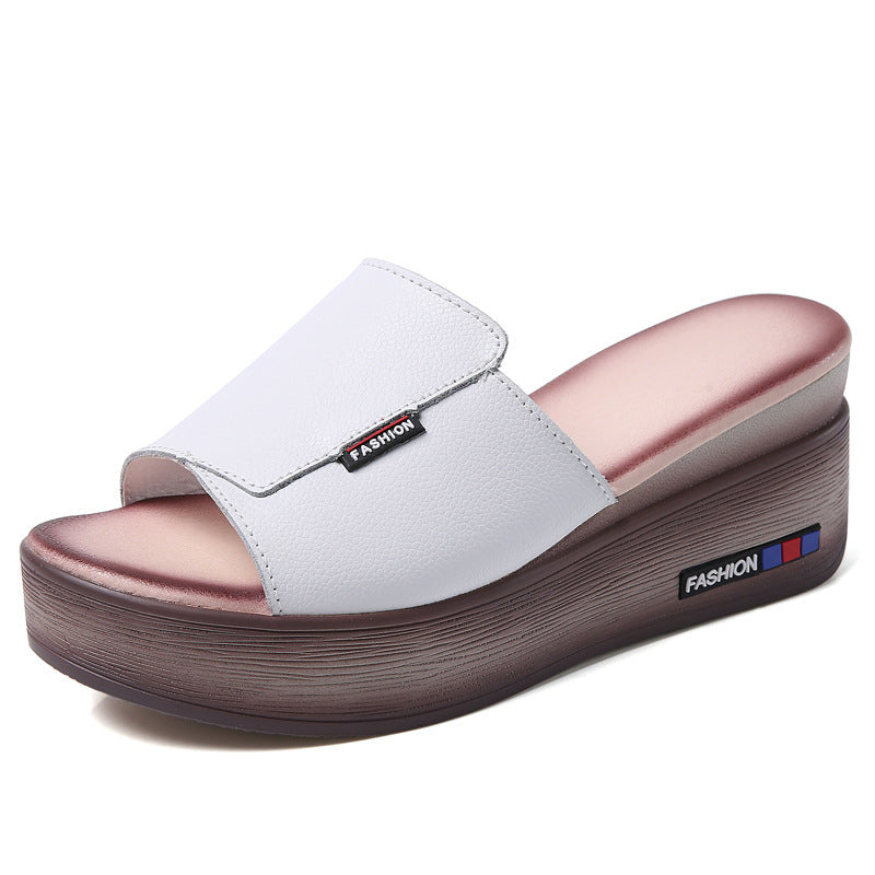 Damen-Plateausandalen aus Leder