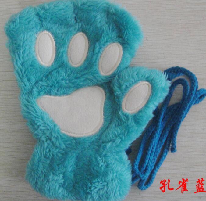 Cute Cat Paw Half Finger Gloves