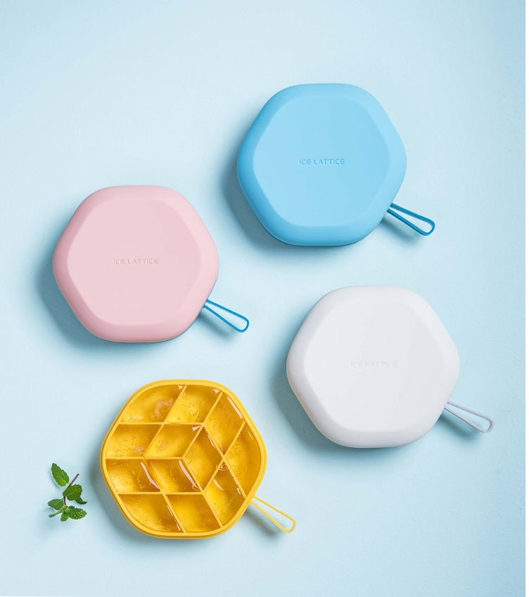 Sechseckige Eisform und Aufbewahrungsbox aus Silikon