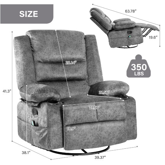 Lounge Sofa Chair with Massage Heating