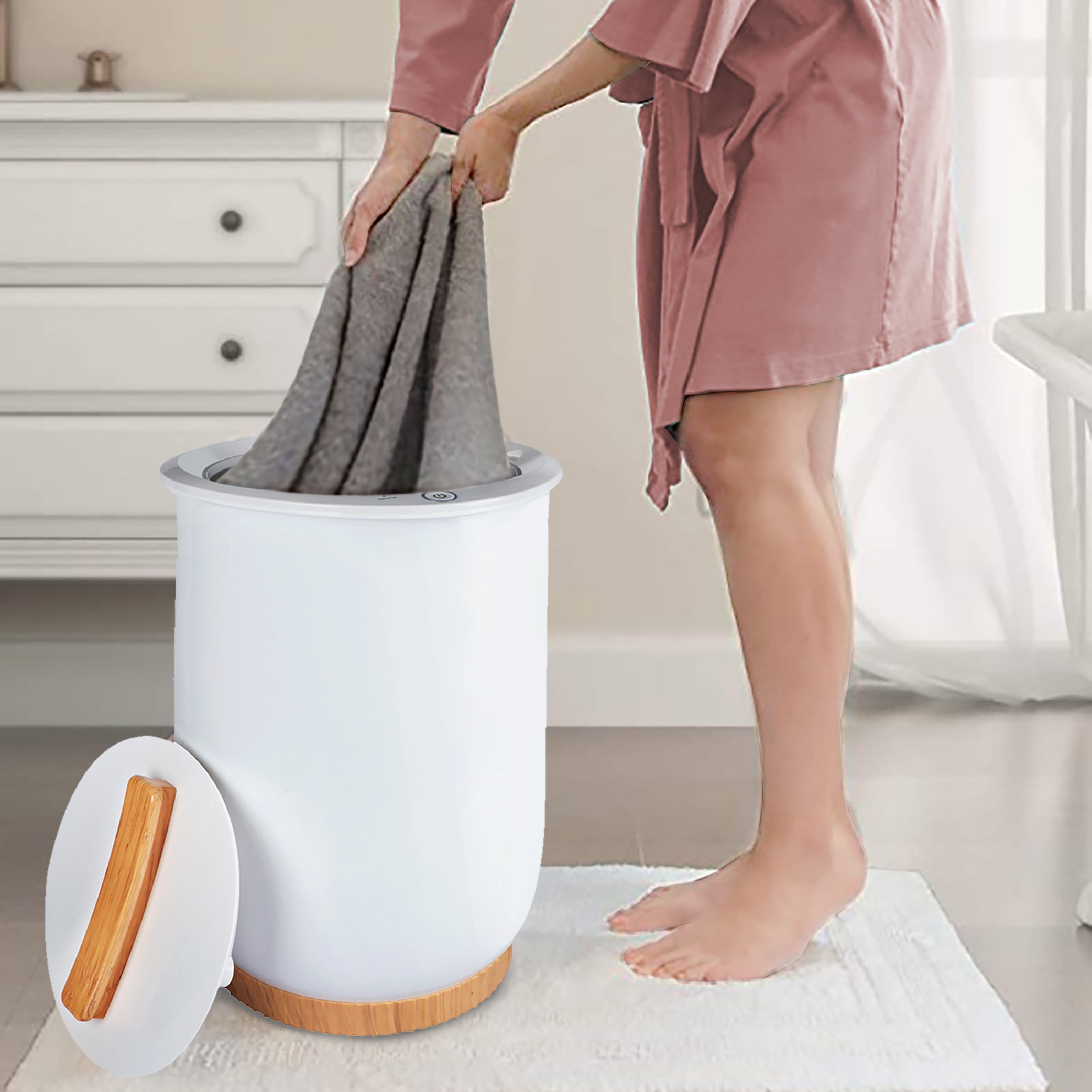 Kompakter elektrischer Handtuchwärmer aus Kunststoff