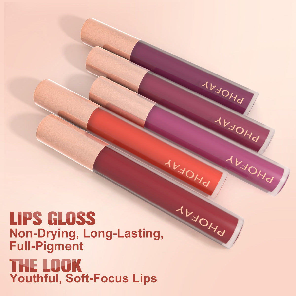 PHOFAY Non-Sticky Shine Lip Gloss