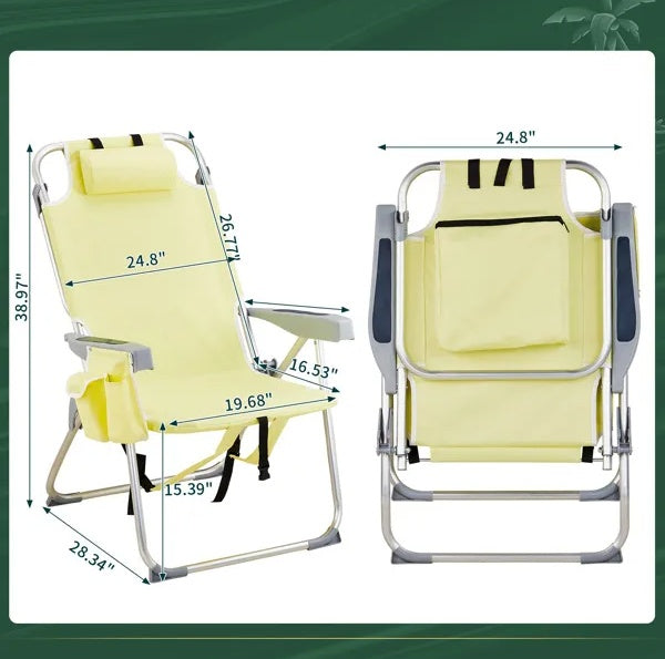 Heightened Yellow Oxford Beach Chair