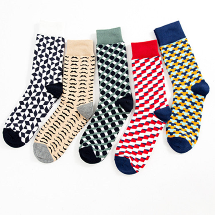 Lässige Herren-Baumwollsocken bis zur Mitte der Wade