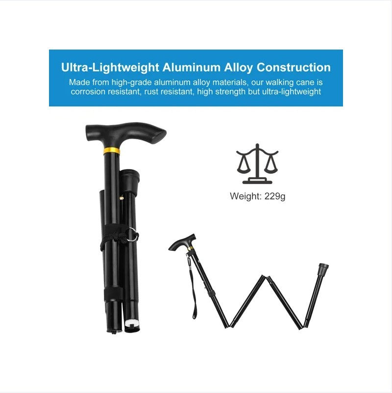 Schwarzer tragbarer Gehstock zur Mobilitätshilfe