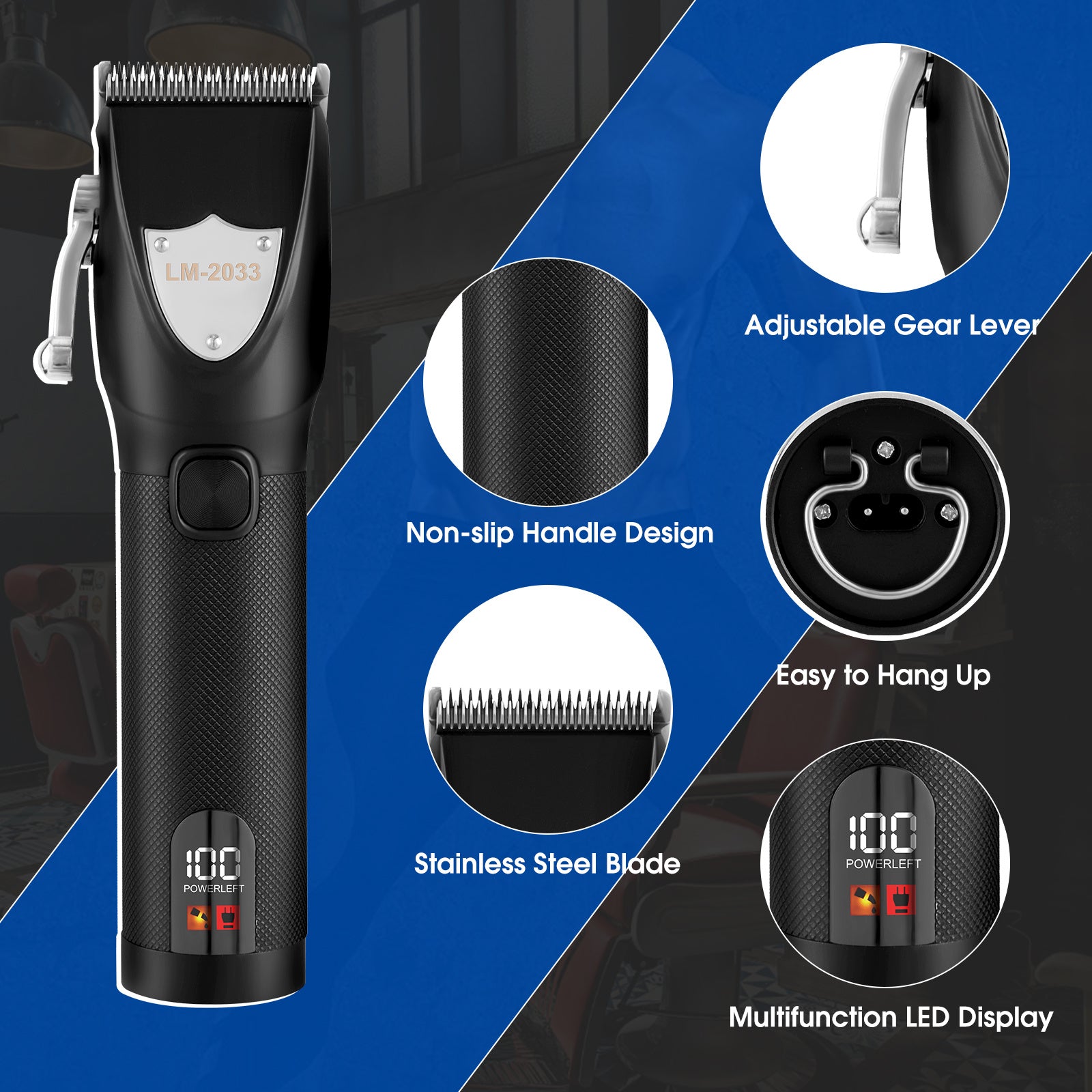 Professional Cordless Hair & Beard Clippers