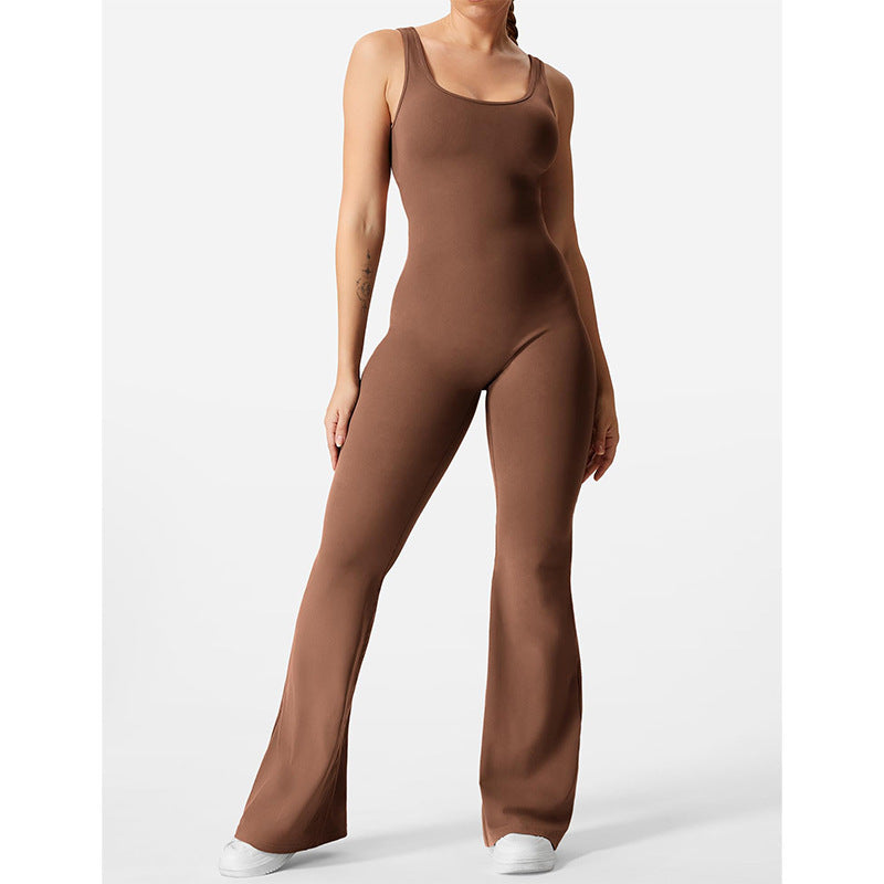 Slim Fit Backless Hip Raise Jumpsuit