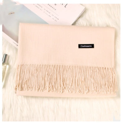 Châle d'hiver monochrome en cachemire