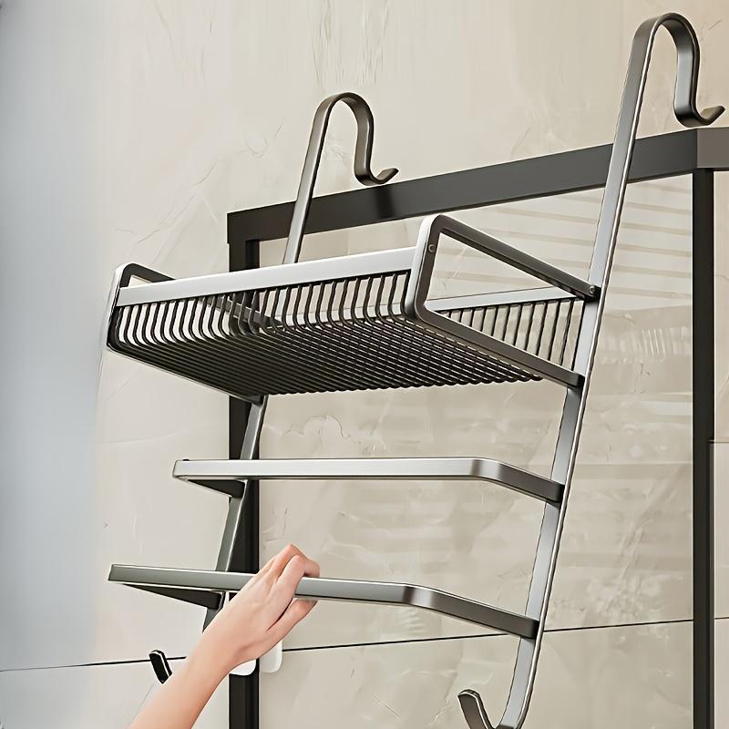 Punch-Free Bathroom Glass Door Towel Rack