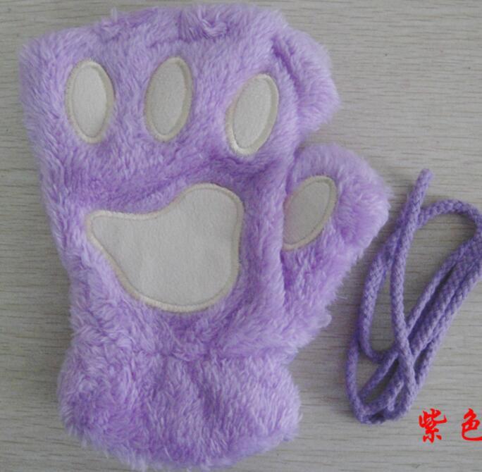 Cute Cat Paw Half Finger Gloves