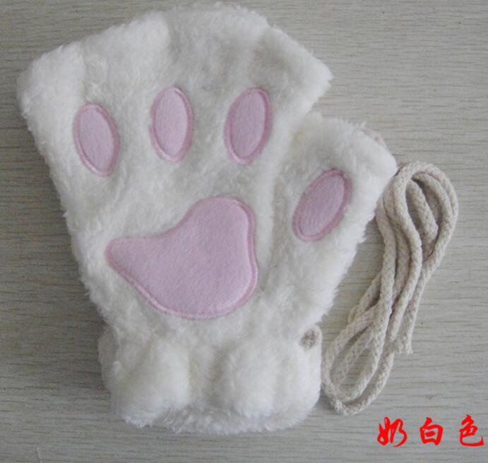 Cute Cat Paw Half Finger Gloves