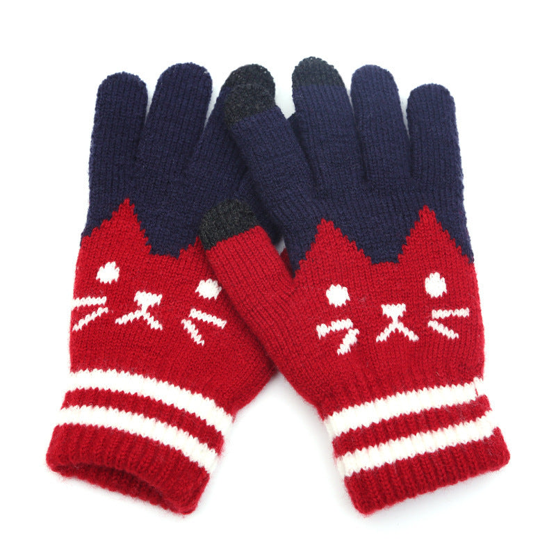 Couple de gants tricotés pour écran tactile