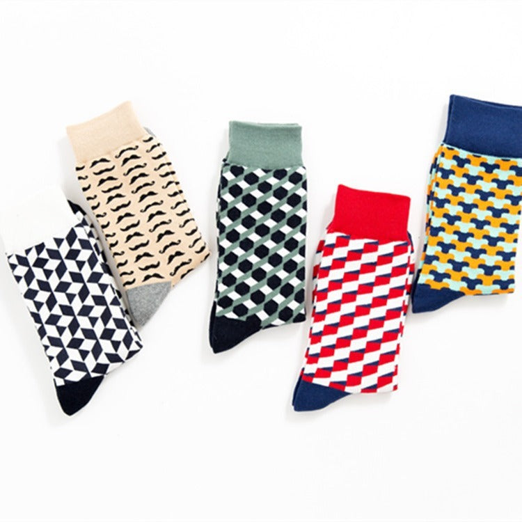 Lässige Herren-Baumwollsocken bis zur Mitte der Wade