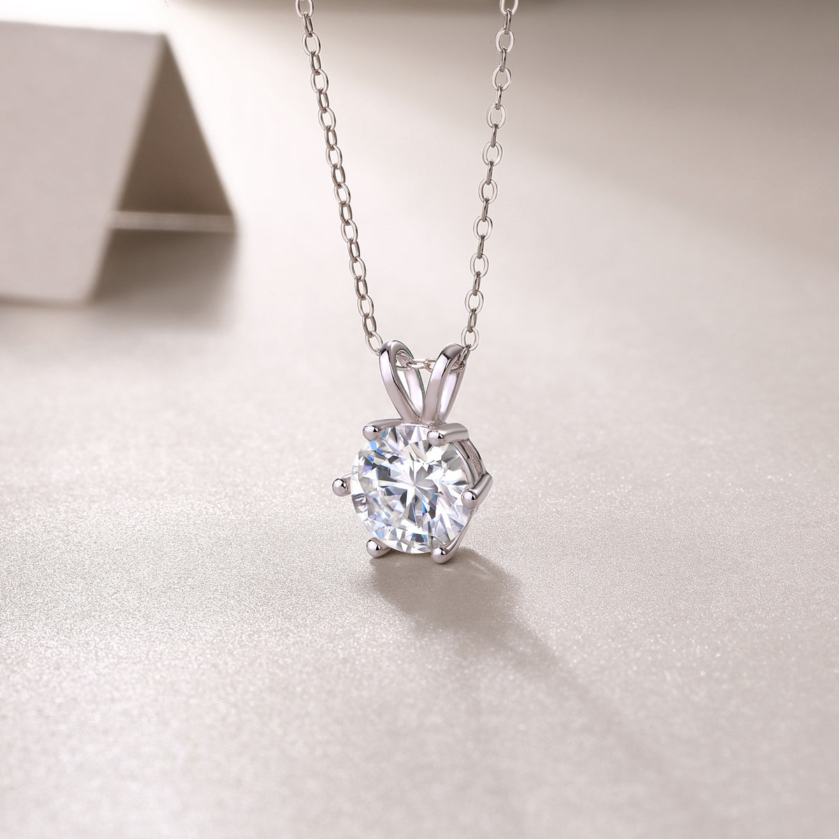 Romantic Moissanite Pendant Necklace Set