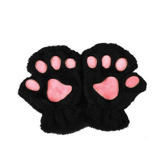 Cute Cat Paw Half Finger Gloves