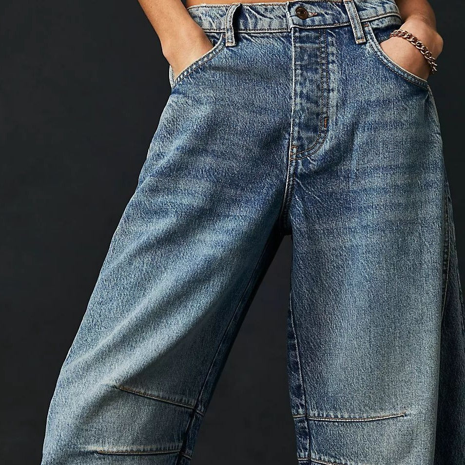 High Stretch Wide Leg Barrel Jeans