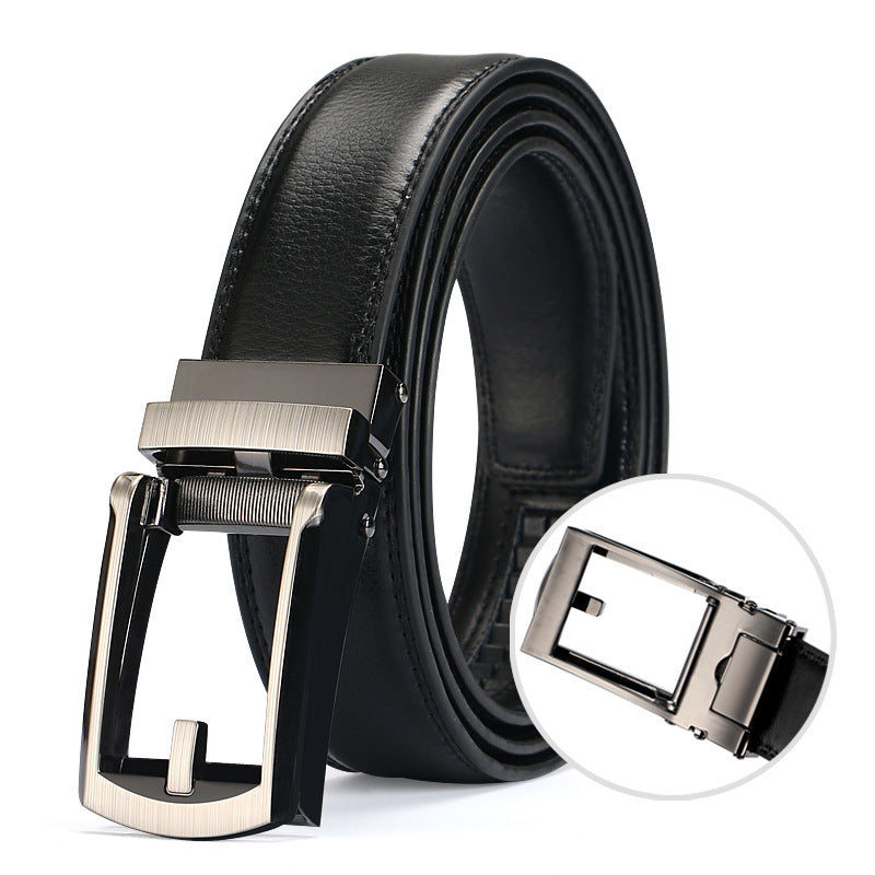 Ceinture habillée en cuir de vache à boucle automatique pour homme