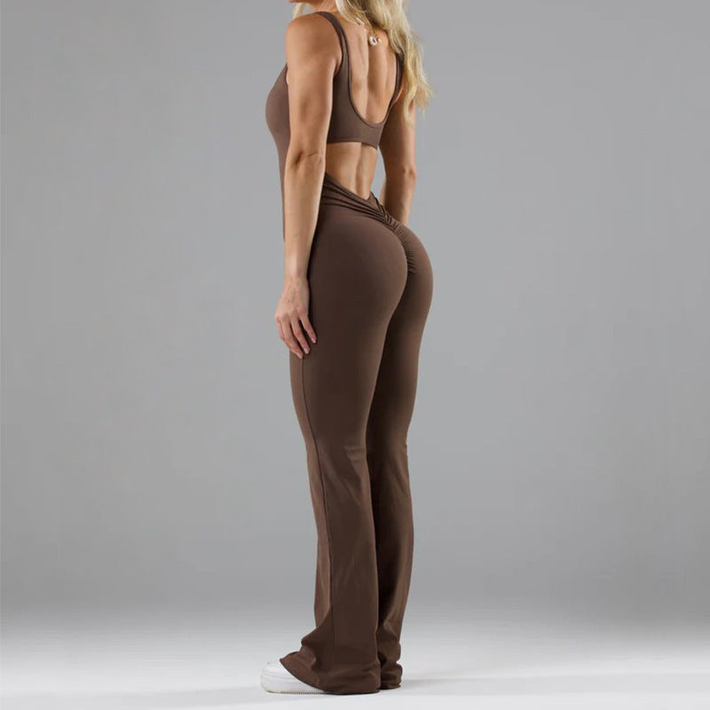 Nahtloser hohler Yoga-Bodysuit für Damen
