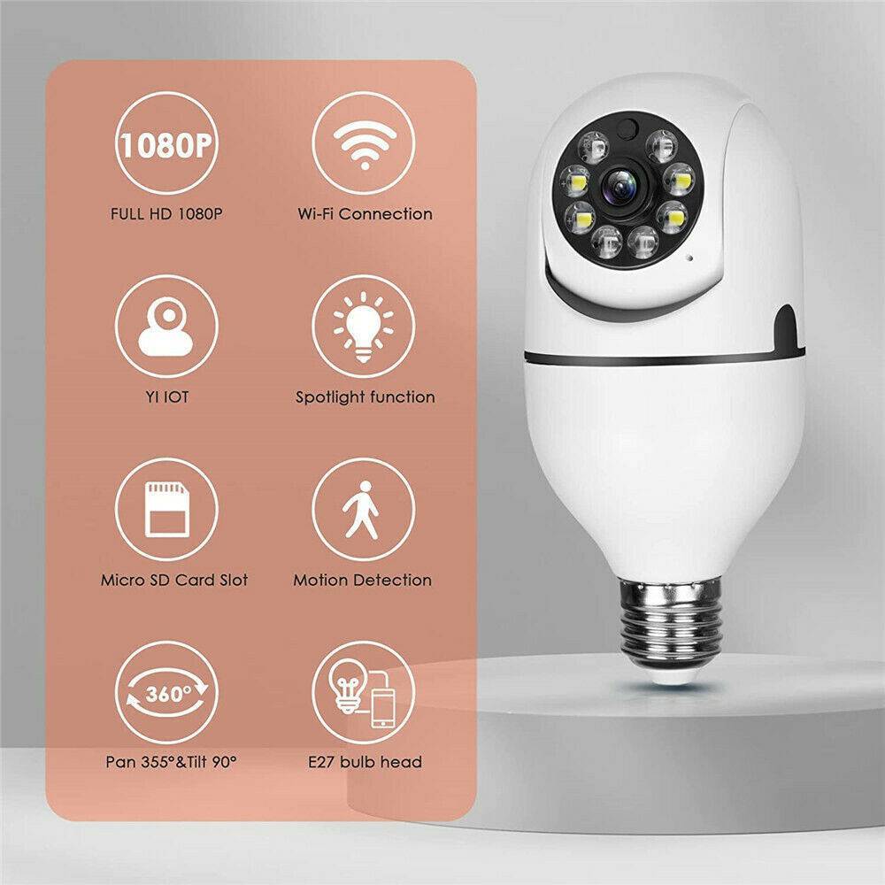 Smart Home E27 Bulb Camera