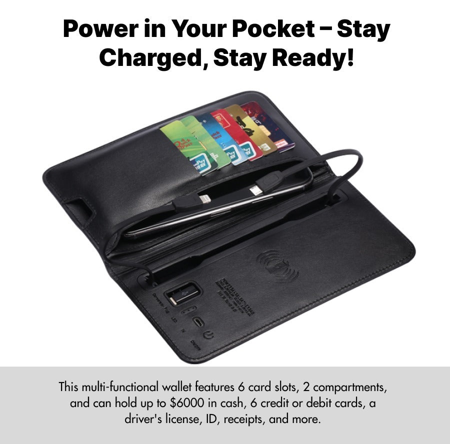 Charging Wallet with Built-In Power Bank
