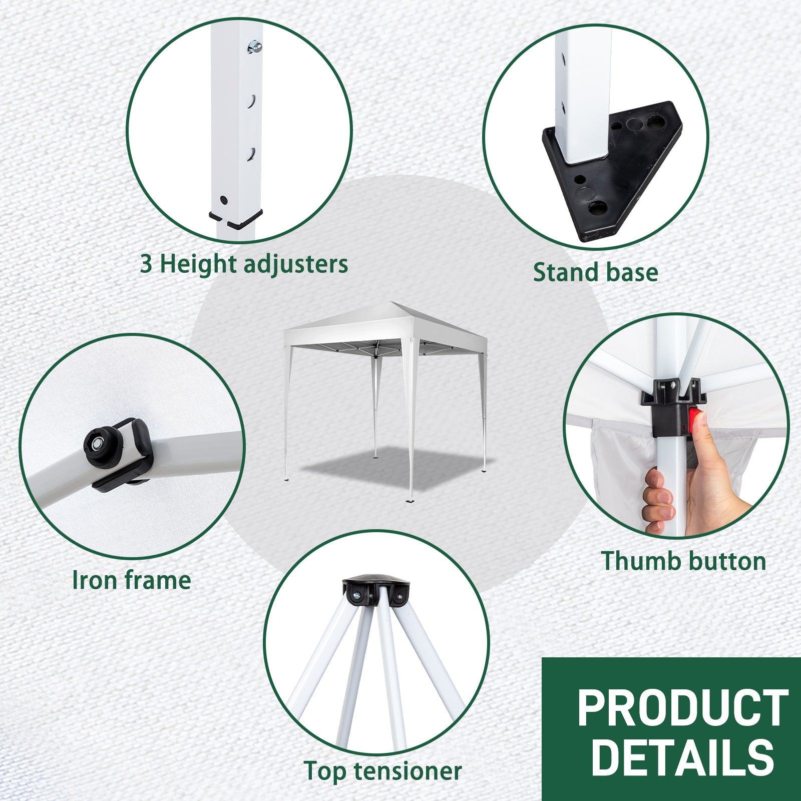 6.5x6.5ft White Folding Oxford Shed