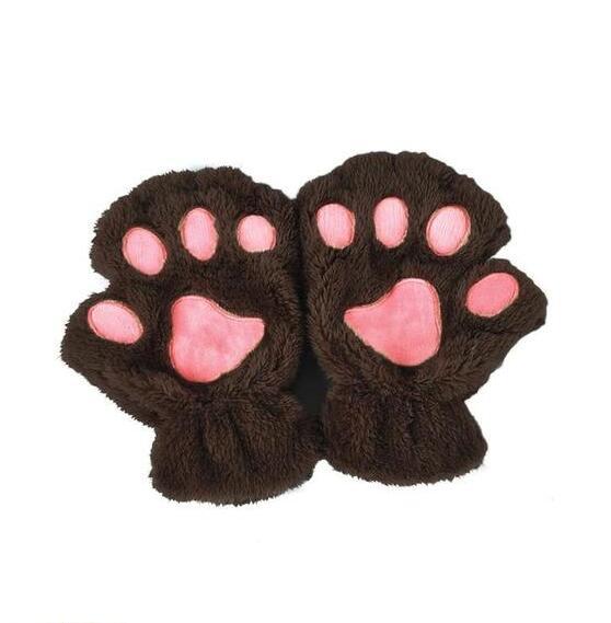 Cute Cat Paw Half Finger Gloves