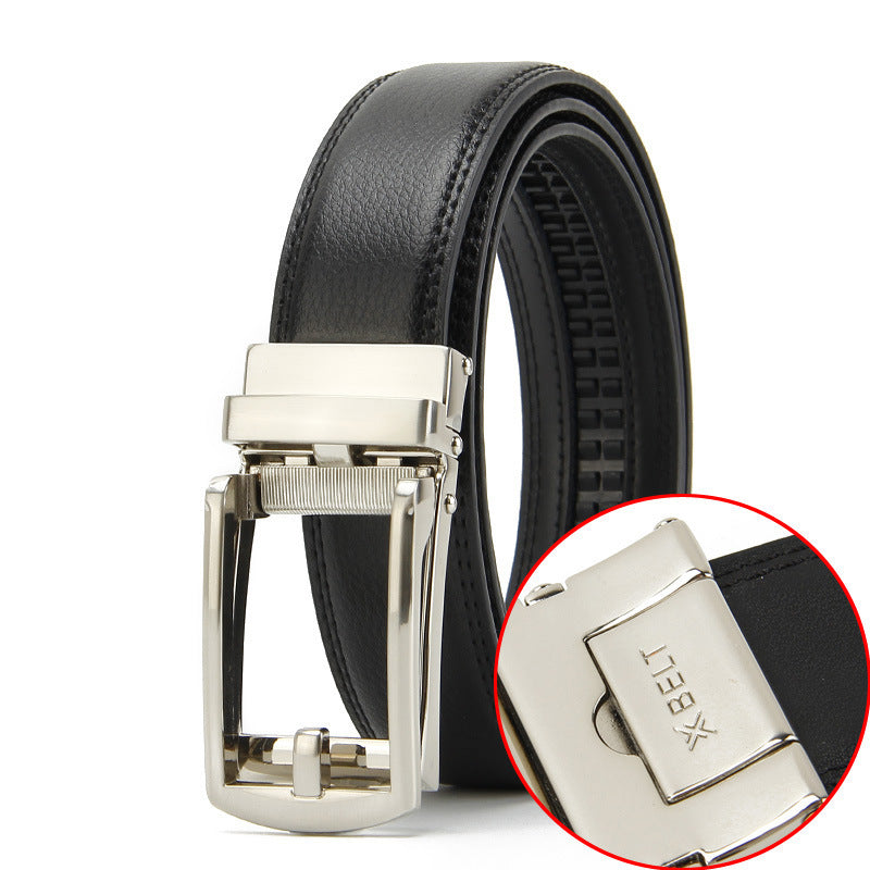 Ceinture habillée en cuir de vache à boucle automatique pour homme