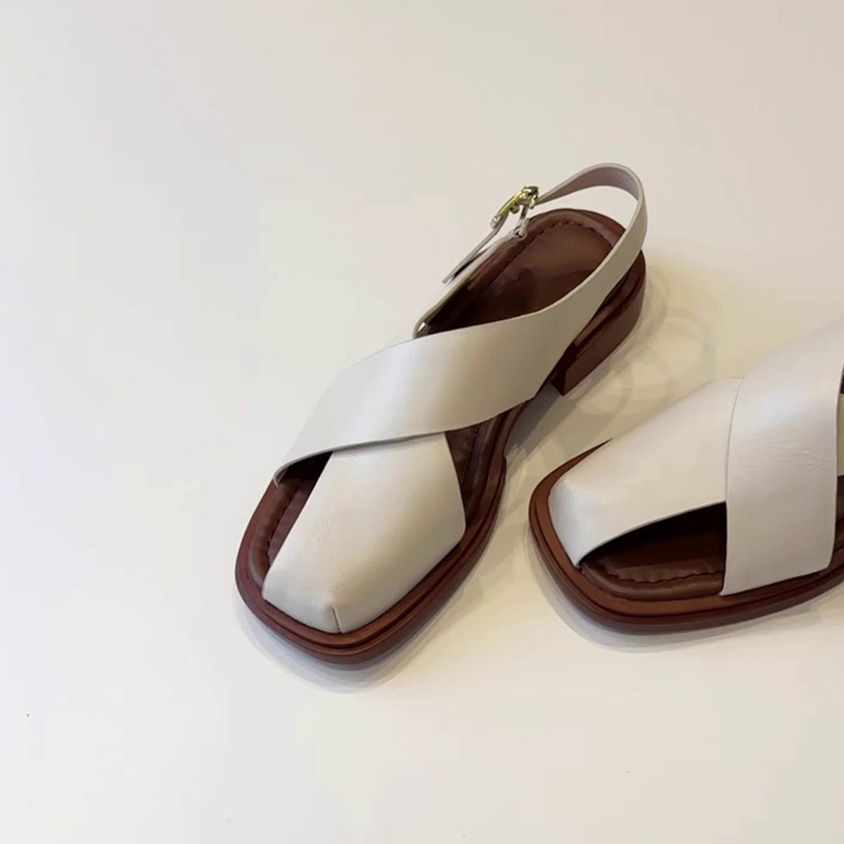 Retro Buckle Hollow Roman Sandals